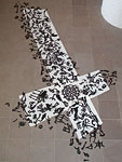 Kreuz und Auferstehung, Winsen 2006, Acrylbinder, schwarzes Pigment, Leinen / ca. 450cm x 300 cm