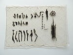 Lötkolbenschnitte in Gelatineplatten 1998 o.T., Speisegelantine, Papier / ca. 10 cm x 15 cm